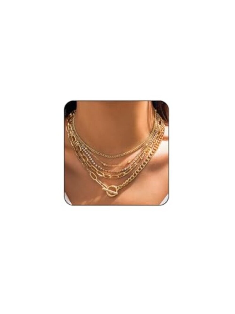🆕 Layered Gold Necklaces for Women Chunky Choker Necklace Stack Dainty